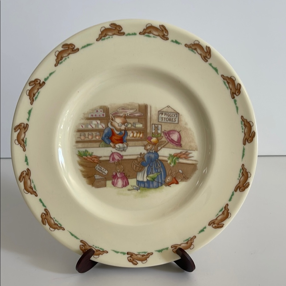 Bunnykin fine bone china collector plate Peter Rabbit? STAND NOT INCLUDED